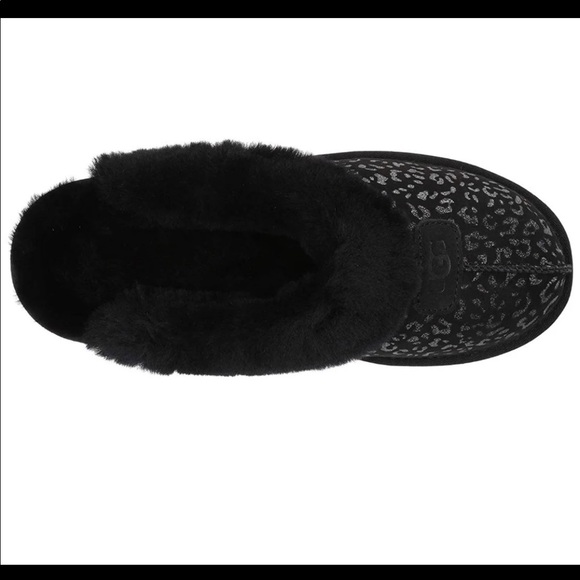 UGG | Coquette Snow Leopard Black Slippers 6 NEW - Picture 9 of 9